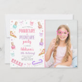 Manicure and Pedicure Bow Mani-Pedi Party Birthday Kaart (Voorkant)