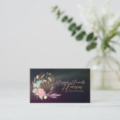 Manicure Handen en Bloemen - Waterverf Visitekaartje (Staand voorkant)