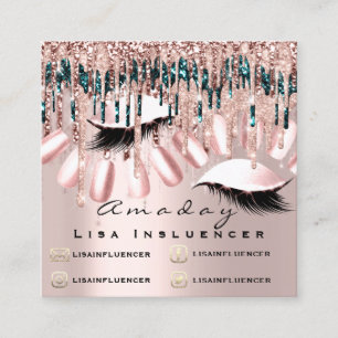 Manicure Nail Artist Drift Glitter Social Roos Vierkante Visitekaartje