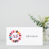 Manicure Nail Salon Gift Certificaat Eenvoudig Wit Bedankkaart (Staand voorkant)