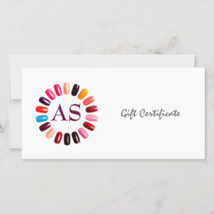 Manicure Nail Salon Gift Certificaat Eenvoudig Wit Bedankkaart