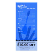 MANICURE PEDICURE Coupon Menu blauw (Achterkant)