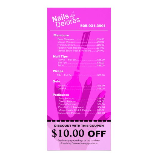 MANICURE PEDICURE Coupon Menu violet (Dos)