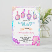 Manicure pedicure spa party invitation kaart (Staand voorkant)