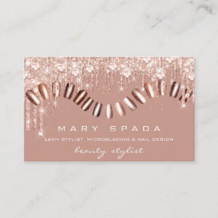 Manicure Roos Drip Crysals voor toppen maken Nails Visitekaartje