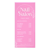 Manicure Roze Service Lijst Nagelstudio Prijslijst Reclamekaart (Voorkant)