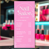 Manicure Roze Service Lijst Nagelstudio Prijslijst Reclamekaart