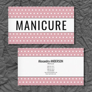 Manicure - Roze Stippen Visitekaartje