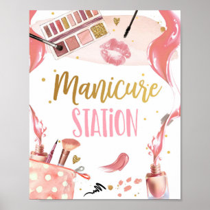 Manicure Station Spa Party Makeup Glamor Girl Pos Poster