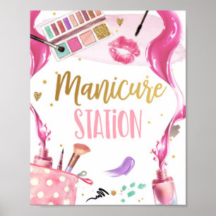Manicure Station Spa Party Makeup Glamor Girl Poster
