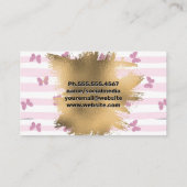 manicure | Stripes Vlinders | goudfolie Afsprakenkaartje (Achterkant)