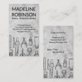 Manicure Tools | Marmeren achtergrond Afsprakenkaartje (Voorkant / Achterkant)