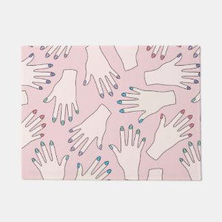 Manicured Hands Nail Studio Pink Pastel Patroon Deurmat