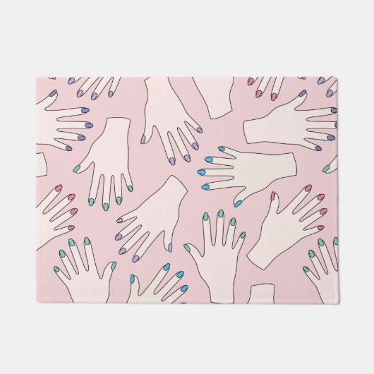 Manicured Hands Nail Studio Pink Pastel Patroon Deurmat (Voorkant)