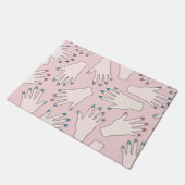 Manicured Hands Nail Studio Pink Pastel Patroon Deurmat (Schuin)