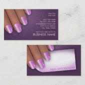 Manicurist Biz & Appointkaart in donkere huid Afsprakenkaartje (Voorkant / Achterkant)