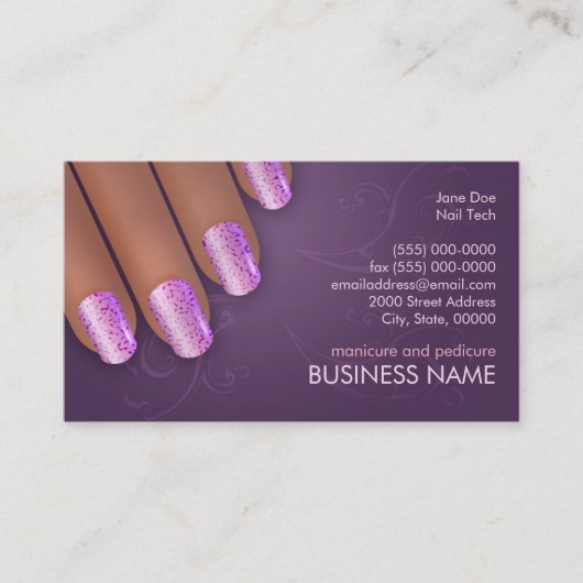Manicurist Biz & Appointkaart in donkere huid Afsprakenkaartje (Voorkant)