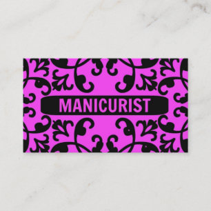 Manicurist Hot Pink Damask Visitekaartje