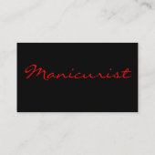 Manicurist in zwart-wit en rood visitekaartje (Achterkant)