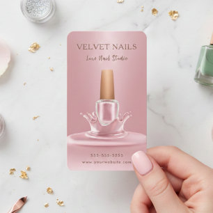Manicurist Kunstenaar Nagel Stof Roze Blush Roze C Visitekaartje