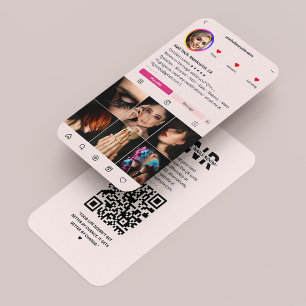 Manicurist Nail Artist Tech Instagram Roze Modern Visitekaartje