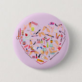 Manicurist Nail-technicus — Hoofd van het hulpprog Ronde Button 5,7 Cm (Voorkant)