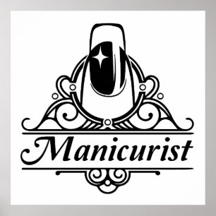 Manicurist op het werk poster