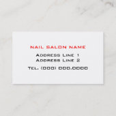 Manicuriste Cartes de visite professionnels (Dos)