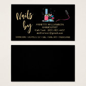 Manicuriste Nail Technicien Carte de visite magnét (Devant & derrière)