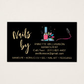 Manicuriste Nail Technicien Carte de visite magnét (Devant)