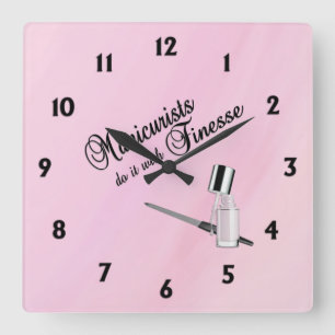 Manicurists Do It With Finesse Vierkante Klok