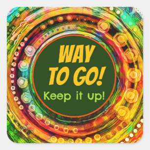 Manier om te gaan Leuk Kleurrijke Student Teacher Vierkante Sticker