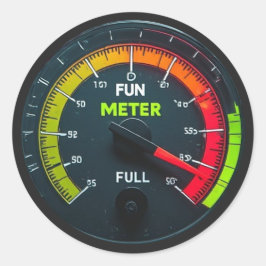 Manier Te Veel Plezier Meter Klassieke Ronde Stick Sticker