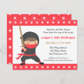 Manier van de uitnodiging van de Ninja-kinderen va (Voorkant / Achterkant)