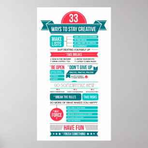 manieren om creatief te blijven poster