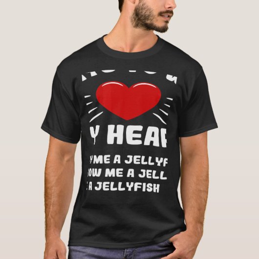 MANIEREN OM Mijn Humor van Heart Jellyfish Animal T-shirt (Voorkant)