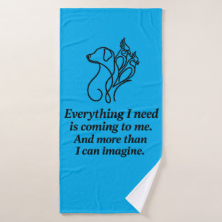 Manifestatie Affirmatie Quote Blauwe Badhanddoek