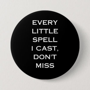 Manifestatie Magie Zwarte Citaat, Minimalistisch O Ronde Button 7,6 Cm