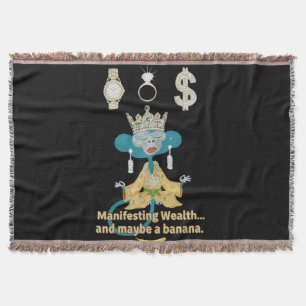Manifestatie van rijkdom Aap zen kunst Deken