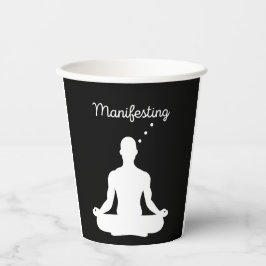 Manifesteren van visuele meditatie voor positieve  papieren bekers