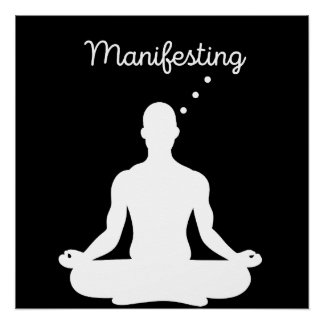 Manifesteren van visuele meditatie voor positieve perfect poster
