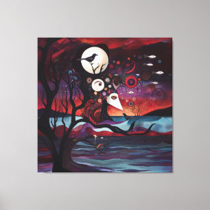 Manifesterende intentie occulte donkere hekserige canvas afdruk