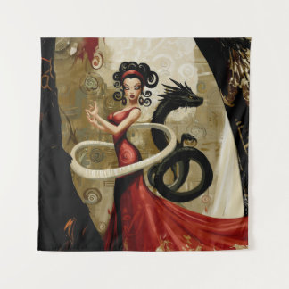 Manifesterende intentie occulte donkere hekserige  wandkleed