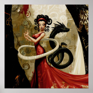 Manifesterende Intentie Witchy AI Art Matte Waarde Poster