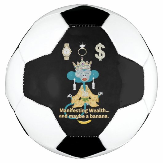 Manifesting Wealth Monkey zen art  Voetbal (Voorkant)