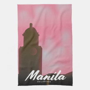 Manila Filipijnen reisposter. Theedoek