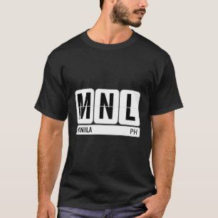 Manila Filipijnen Reizen Souvenir Zwart Tekst T-shirt