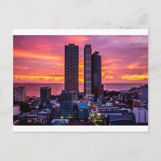 Manila Filippijnen Skyline Briefkaart (Voorkant)