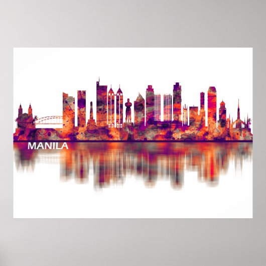 Manila Filippijnen Skyline Poster (Voorkant)
