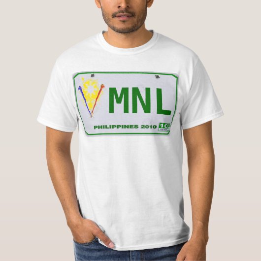 Manila (MNL) Philippine License Bord T-shirt (Voorkant)